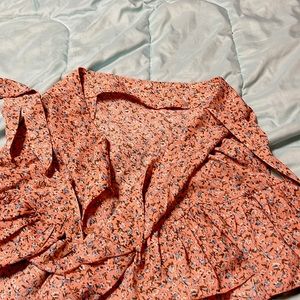 Pink skirt with flowers